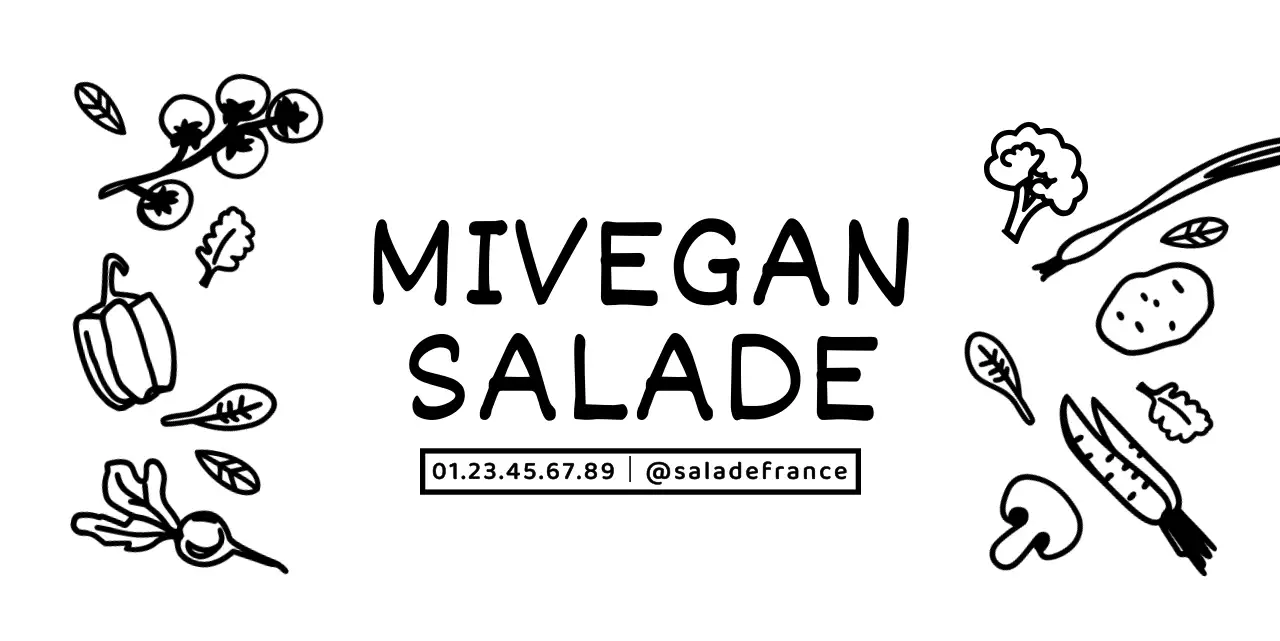 Illustration de légumes simples et mignons, dans un cadre, pour l'emballage de salades dans un restaurant.