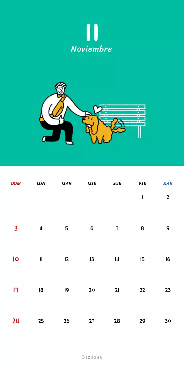 Calendario de Año Nuevo con simpáticas ilustraciones