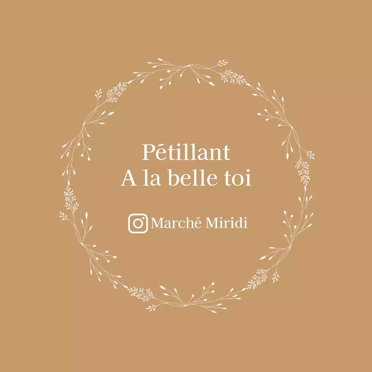 Étiquette sentimentale illustrée beige