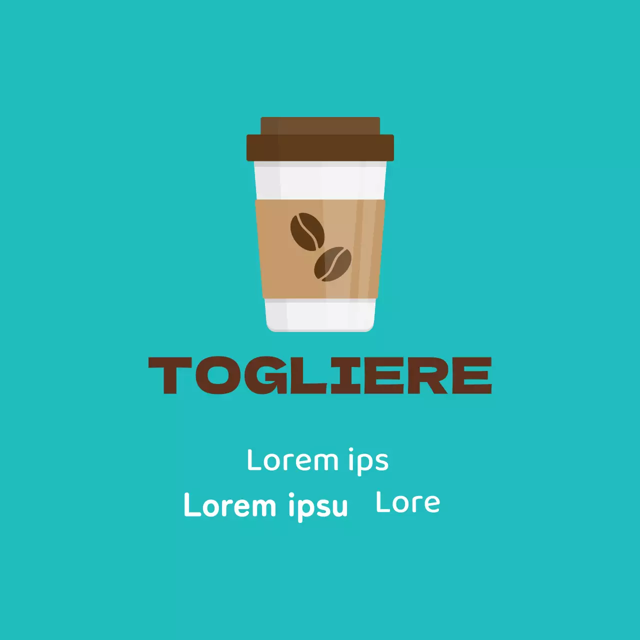 Etichetta illustrata marrone menta per la confezione del caffè