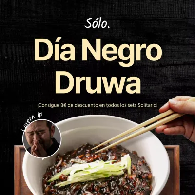 Banner de diseño limpio con una foto del castillo hinchable del evento inaugural sobre fondo negro