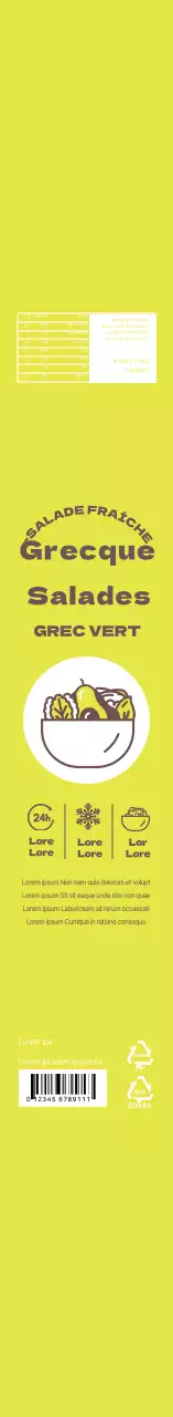 Boîte à salade vert tilleul à icône simple