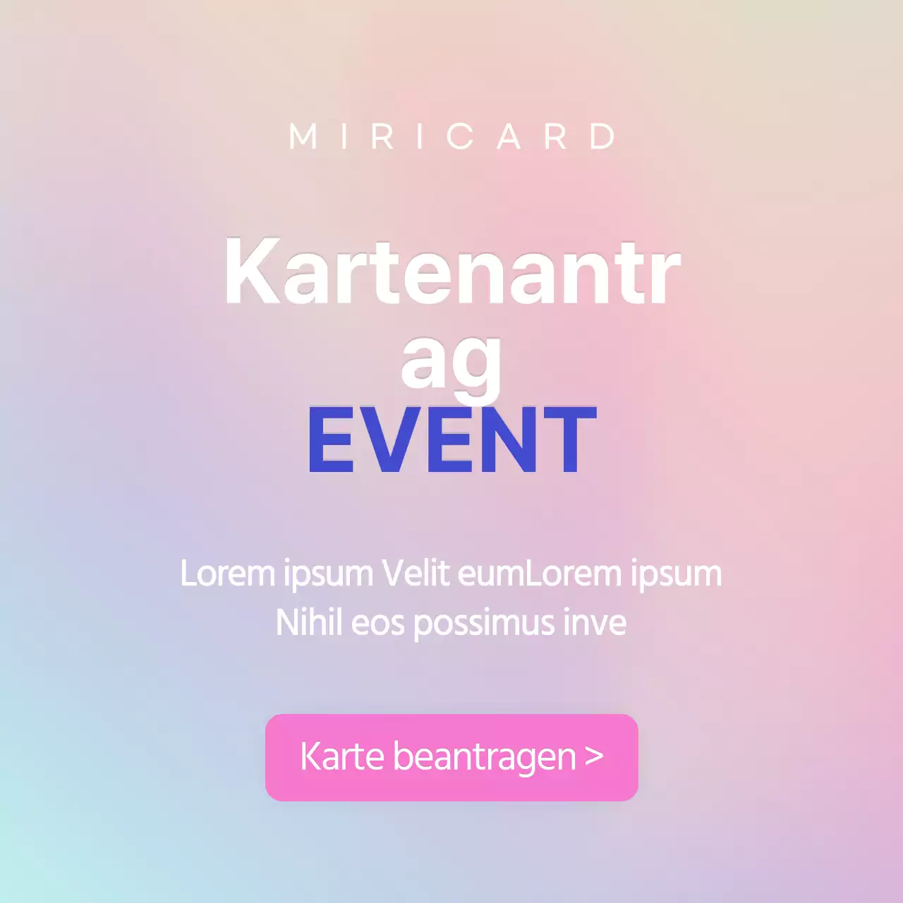 Kreditkartenangebote in einem Web-Screen-Konzept mit lila und mintfarbenen Farbverläufen