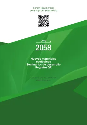 Estilo de texto sencillo con colores verde y blanco Información sobre seminarios de desarrollo ecológico