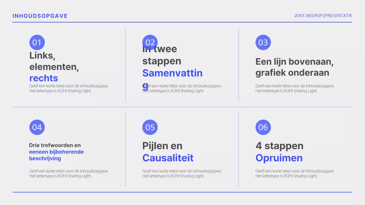 Eenvoudig blauw en wit zakelijk lay-outrapport