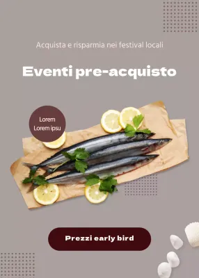 Pesce della festa locale su sfondo marroneEvento