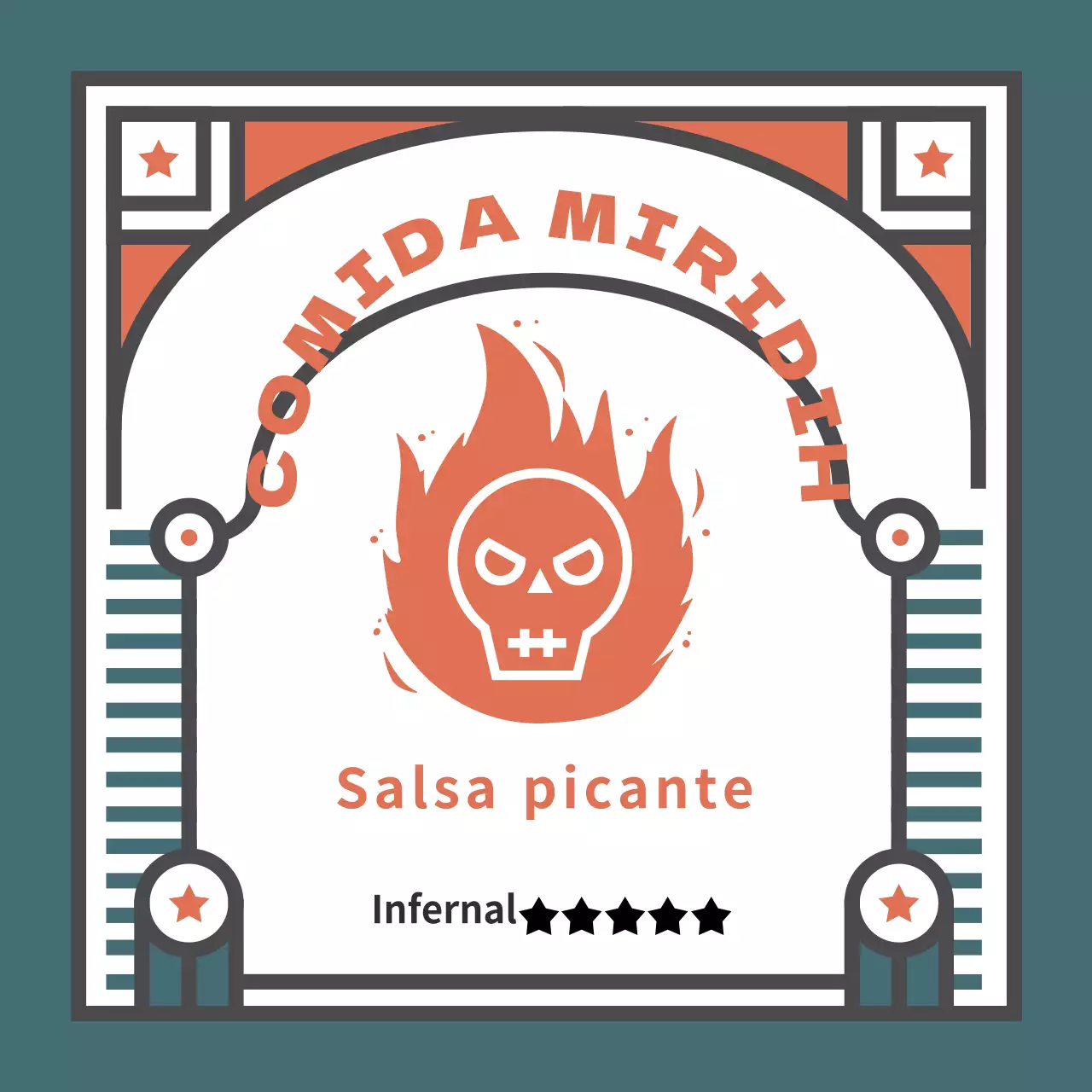 Pegatinas vintage de colores de salsa picante