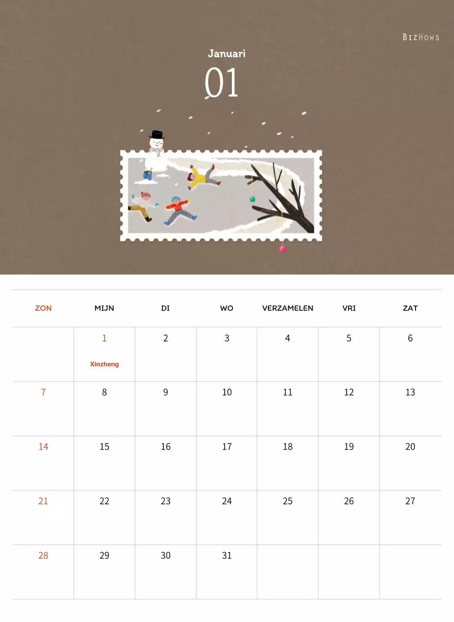 Stempelillustraties met een warm concept