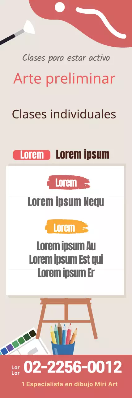 Ilustración rosa promoción de una escuela de arte