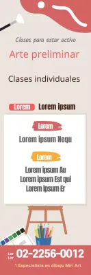 Ilustración rosa promoción de una escuela de arte