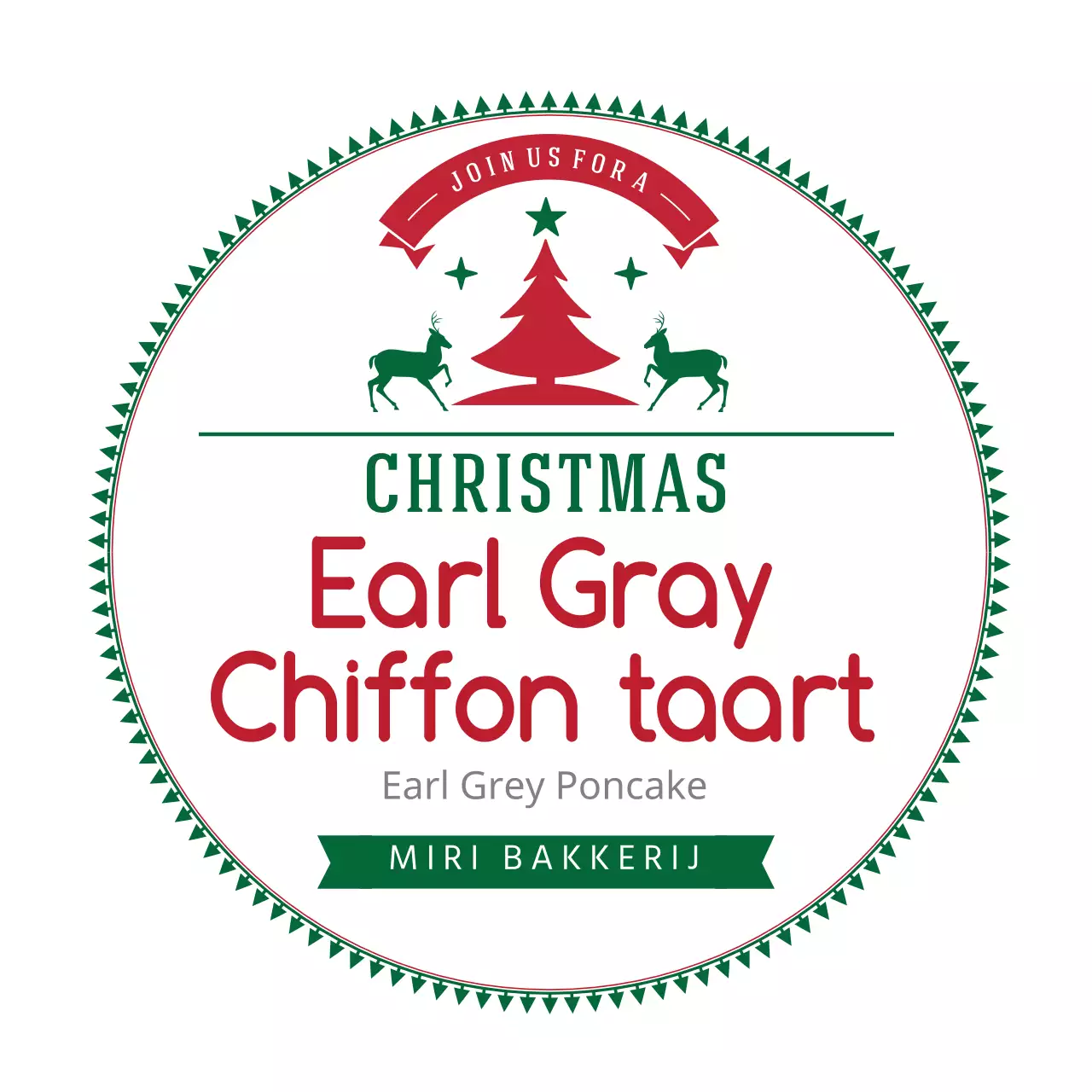 Groen Rood Illustratie Kerstbakkerij Etiket