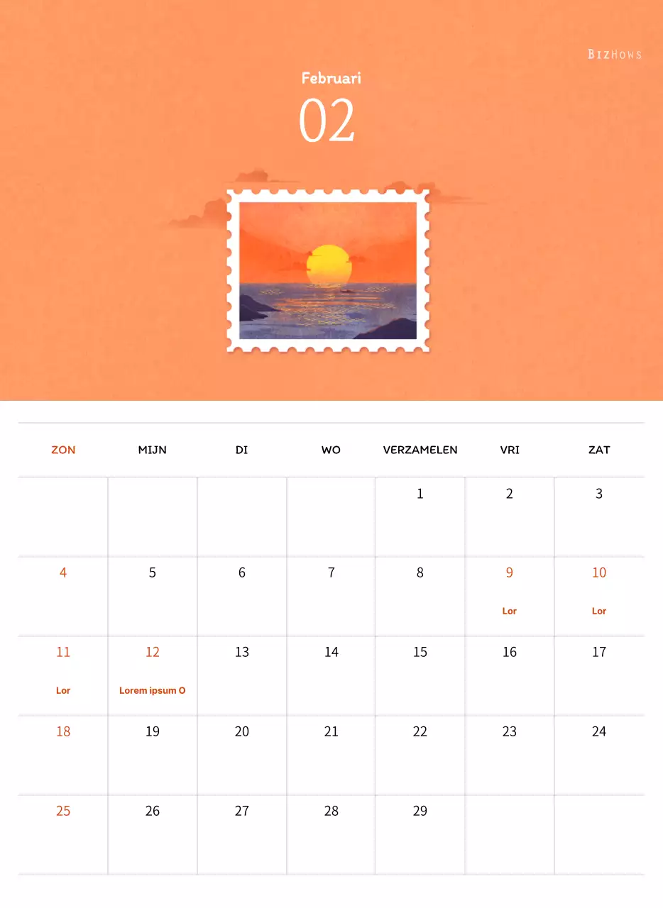 Stempelillustraties met een warm concept