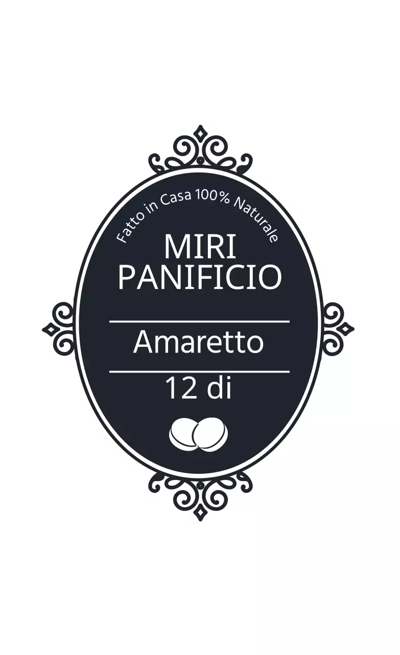 Etichetta da dessert illustrata blu navy per pasticceria macaron