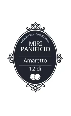 Etichetta da dessert illustrata blu navy per pasticceria macaron