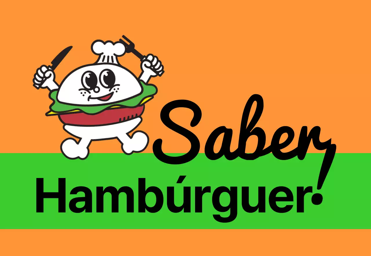 Sinalética única na loja com texto colorido e multicolorido do Meal Burger e personagens engraçadas de hambúrgueres