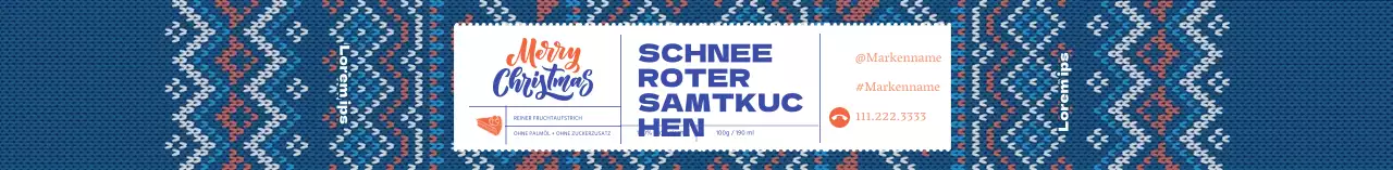 Marineblauer Pullover Muster Weihnachtskuchen