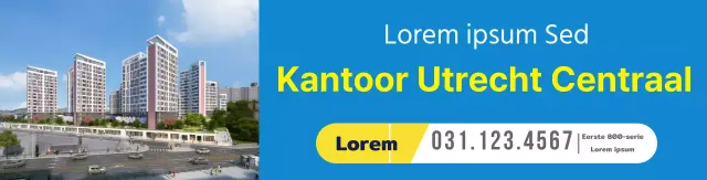 Blauwe appartementafbeelding om je woning te promoten