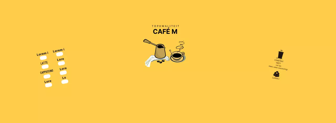 Geel geïllustreerd café checklist