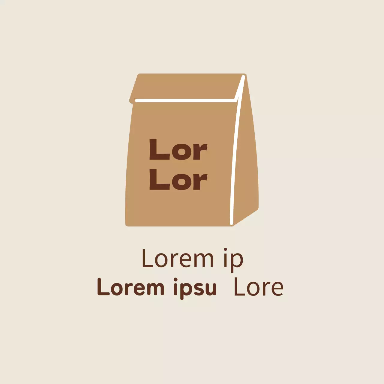 Braune elfenbeinfarbene illustrierte Ladenverpackungsetiketten