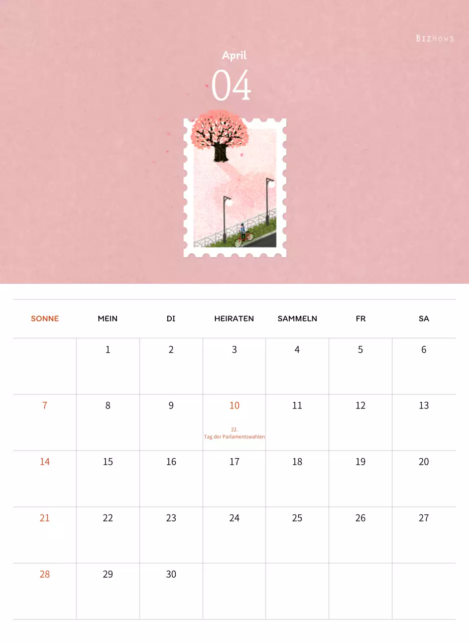 Stempelillustrationen mit einem warmen Konzept