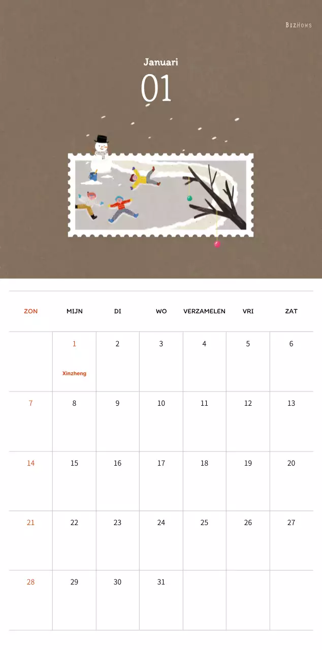 Stempelillustraties met een warm concept