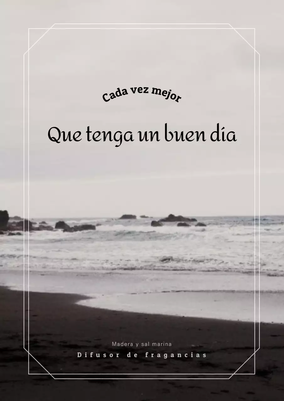 Diseño de una guía de productos para difusores de fragancias en tonos grises