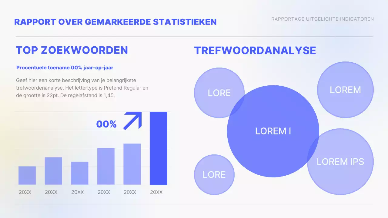 Geel en blauw kleurverloop Eenvoudige grafieken en infographics Conceptueel prestatierapport