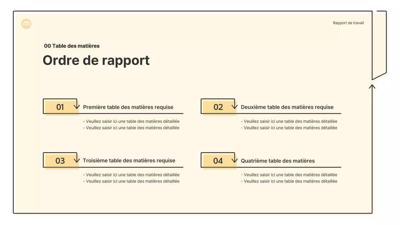 Formes ponctuelles avec flèches en jaune clair Kit de présentation d'entreprise