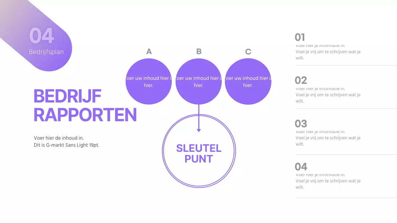 Paars Geel Eenvoudig Concept Ondernemingsplan