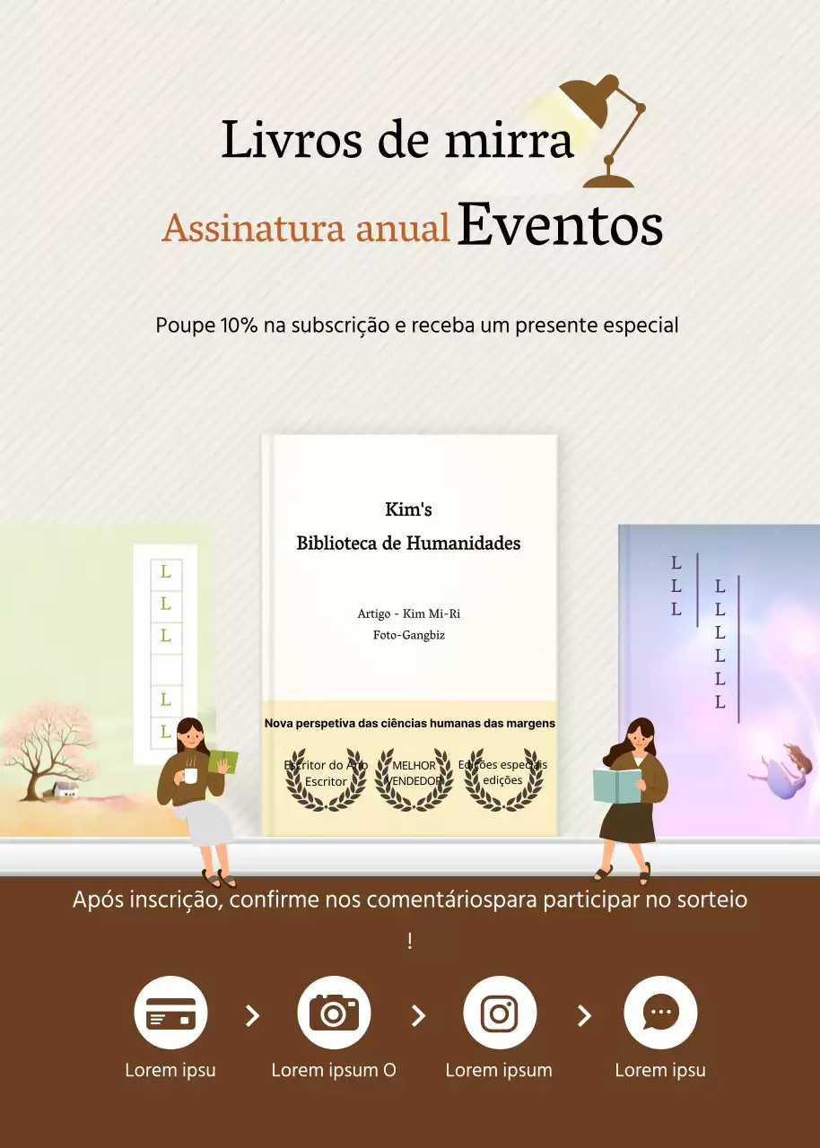 Eventos de assinatura anual em bege