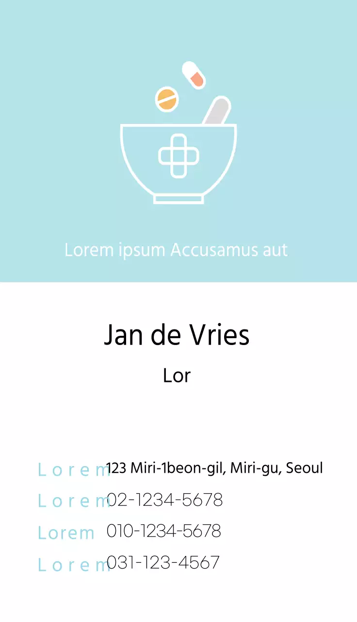 Visitekaartjes voor de apotheek