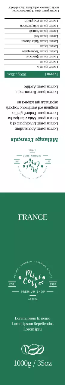 Emballage cadeau pour grains de café vert