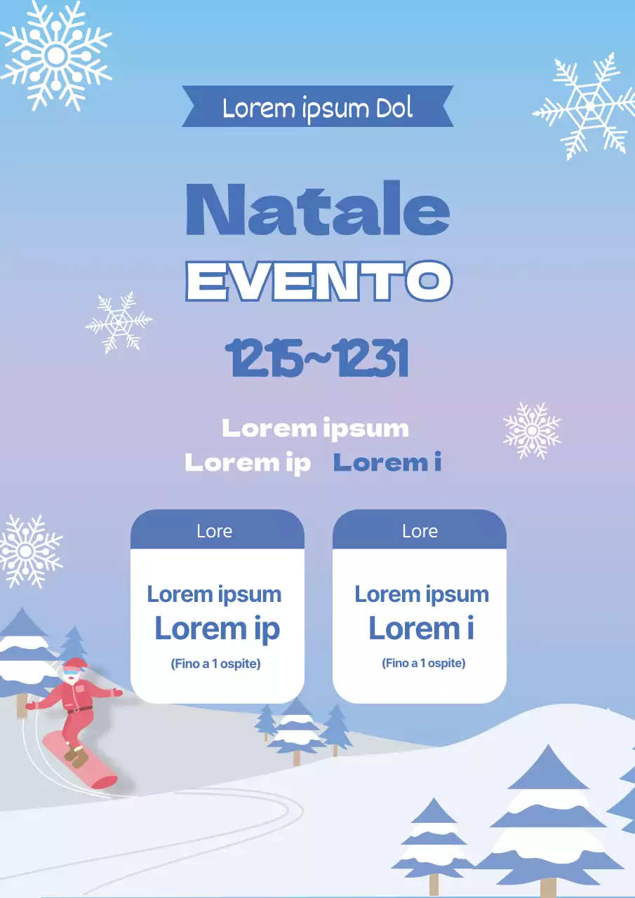 Illustrazione blu Vendita natalizia della stazione sciistica