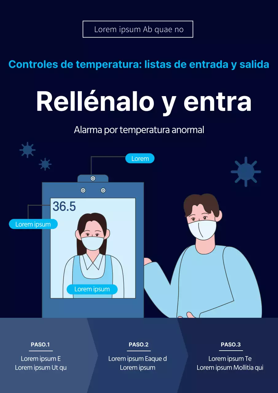 Guía de prevención del coronavirus ilustrada en azul sencillo