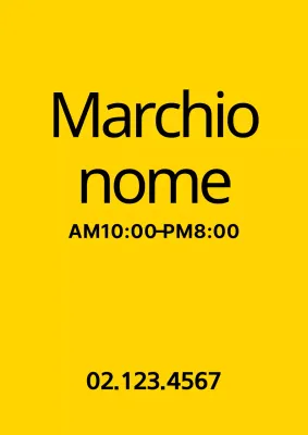 Un semplice pezzo promozionale con testo giallo e nero