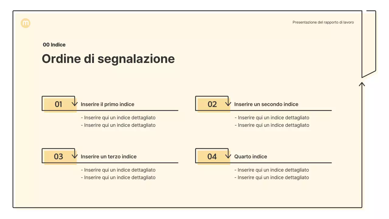 Forme puntiformi con frecce in giallo chiaro Kit di presentazione aziendale