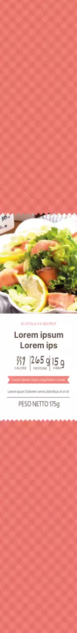 Scatola Bento con cornice rossa per insalata di salmone affumicato