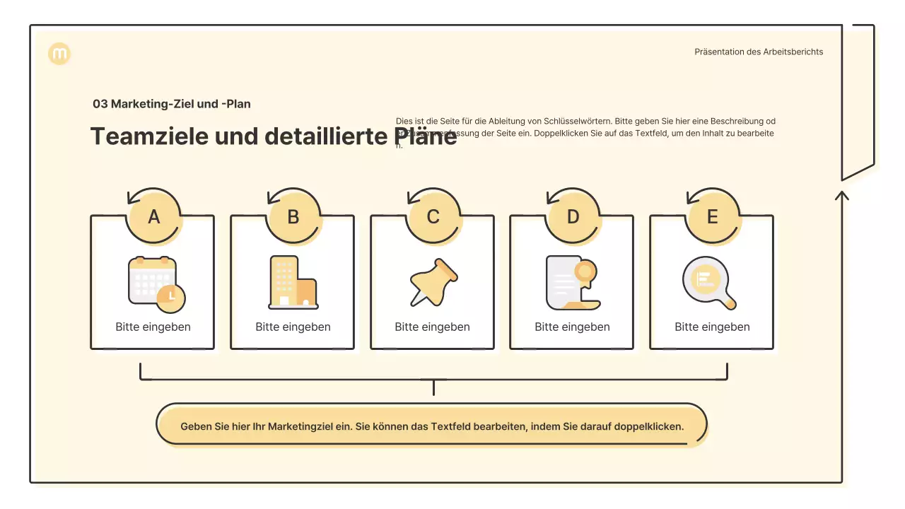 Punktformen mit Pfeilen in hellgelb Business-Präsentationsmappe