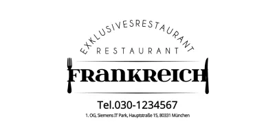 Amble-Logo mit einer einfachen Kombination von Geschirrsymbolen für Restaurantinformationen und Gästeservice