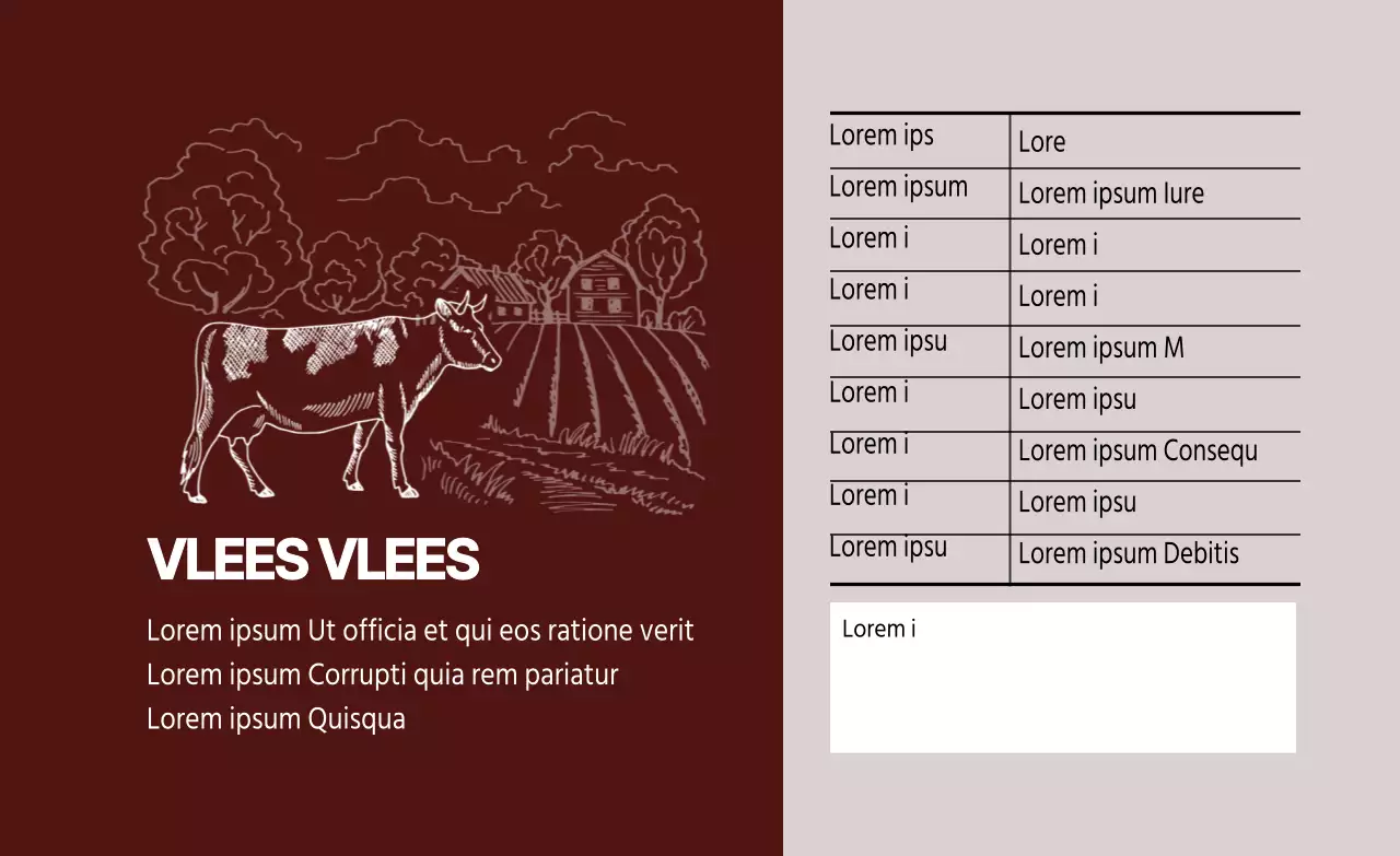 Bruin geïllustreerd ranch rundvlees label