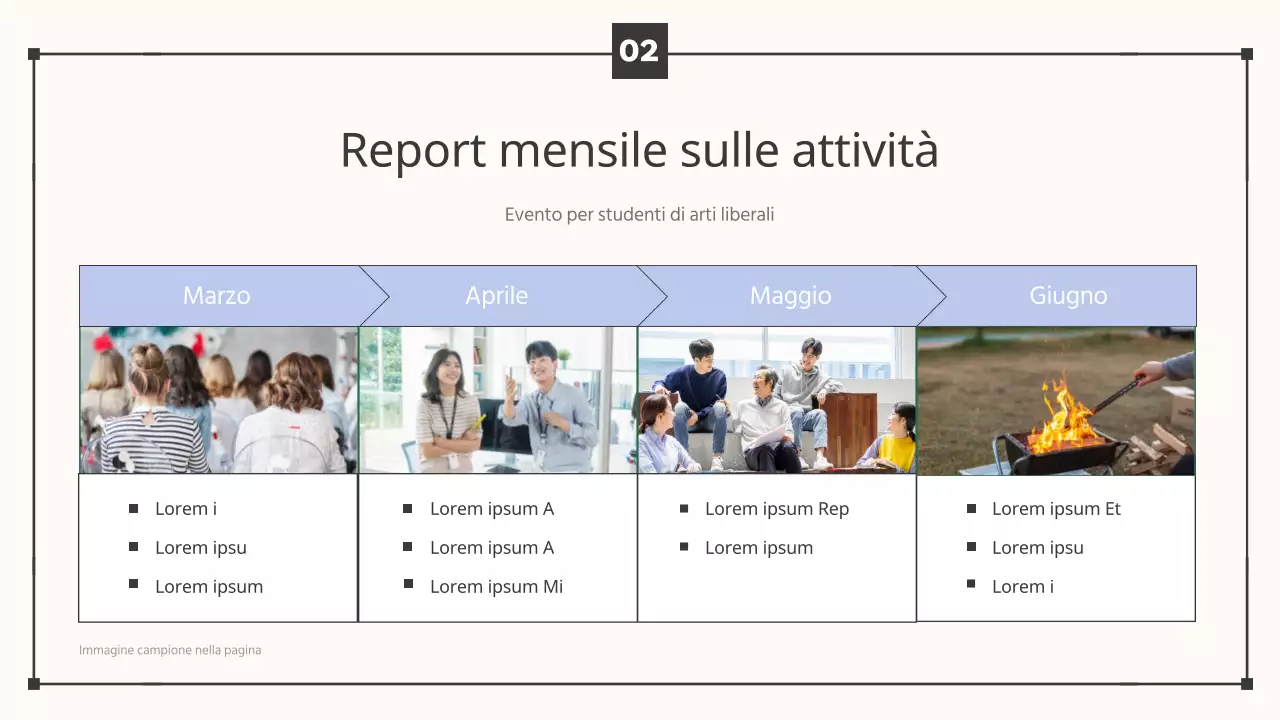 Annuncio della plenaria di fine anno in uno stile semplice di colore beige e azzurro.