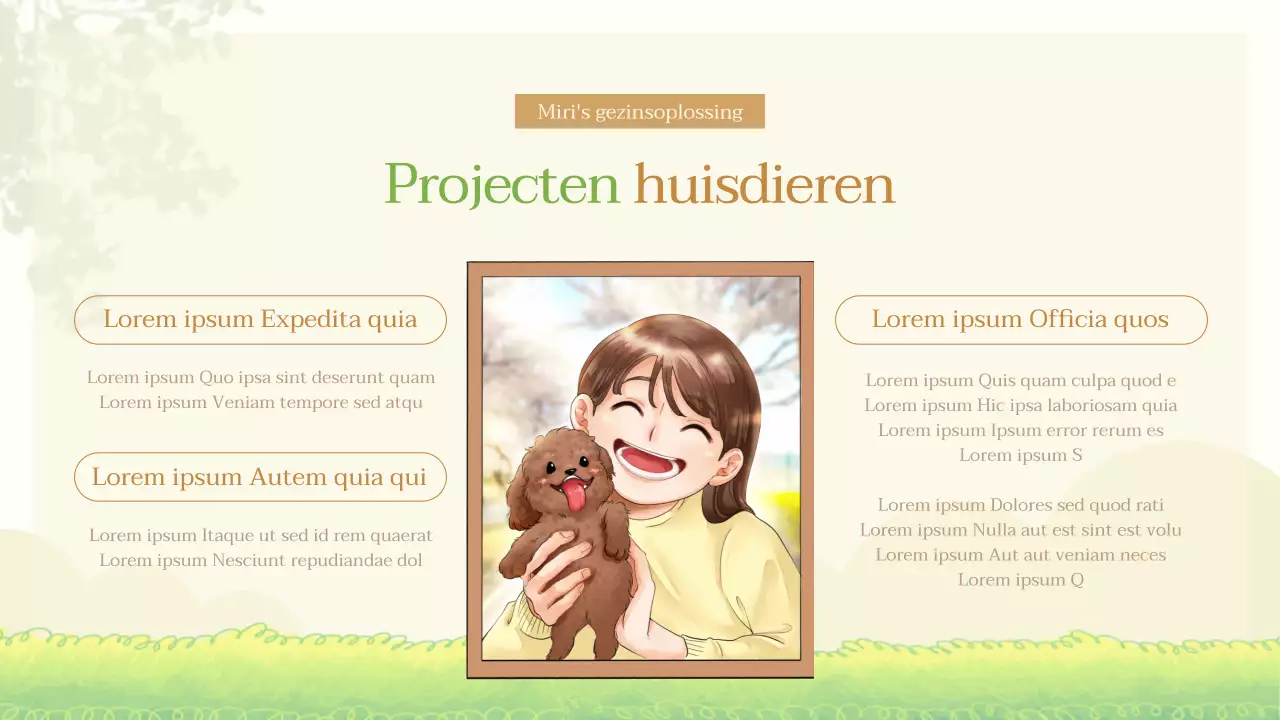 Introductie van het pastelgeïllustreerde co-oppas project