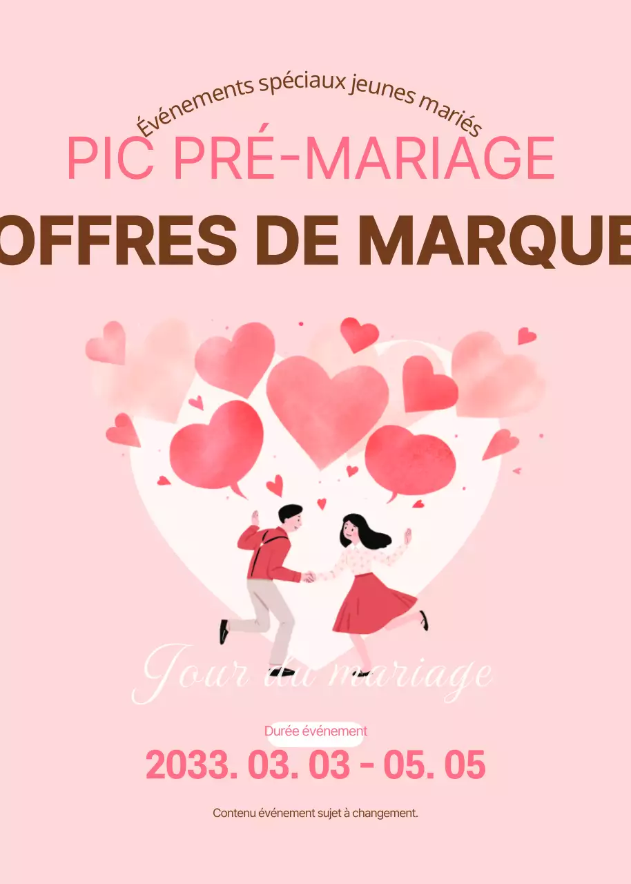 Les jeunes mariés en rose