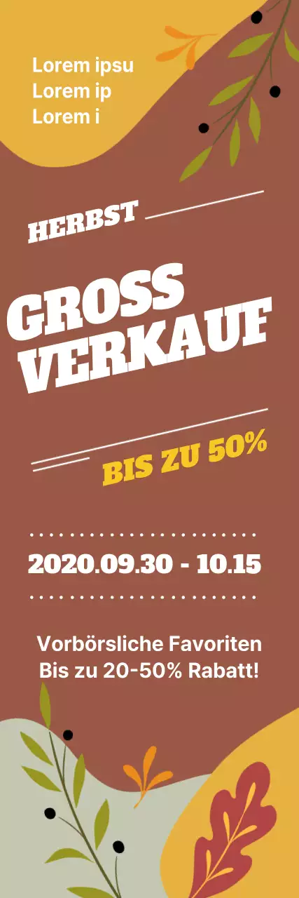 Brown Fallen Leaves Illustration Herbst Big Sale