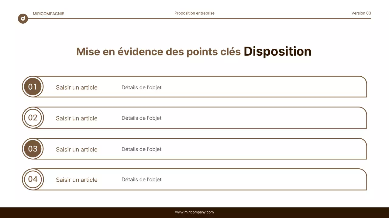 Rapport simple de mise en évidence du texte en marron et blanc