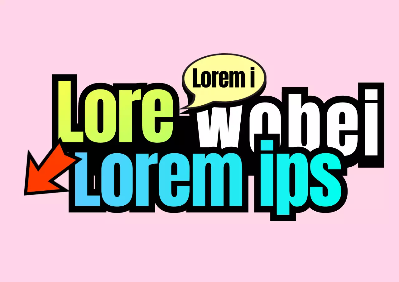 Leittext mit Farbverlauf und Pfeilkonzepten