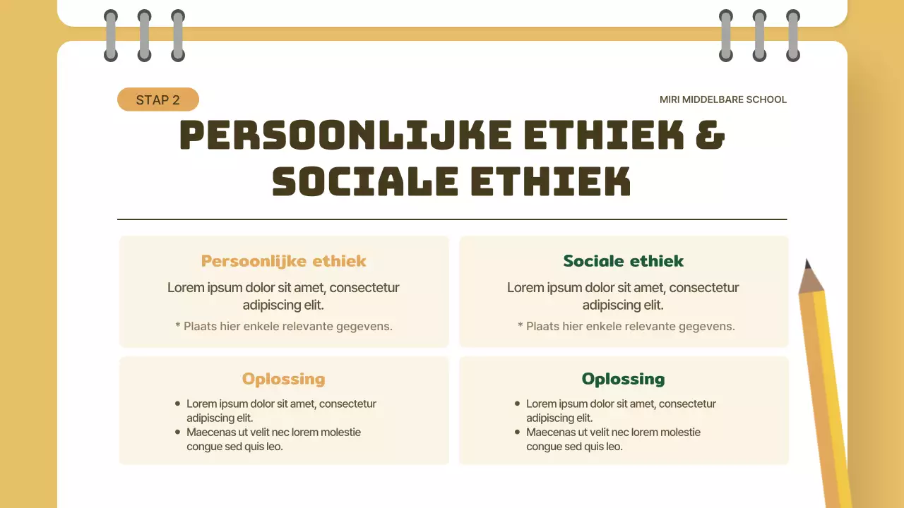 Geel en Groen Klasconcept Ethiekles