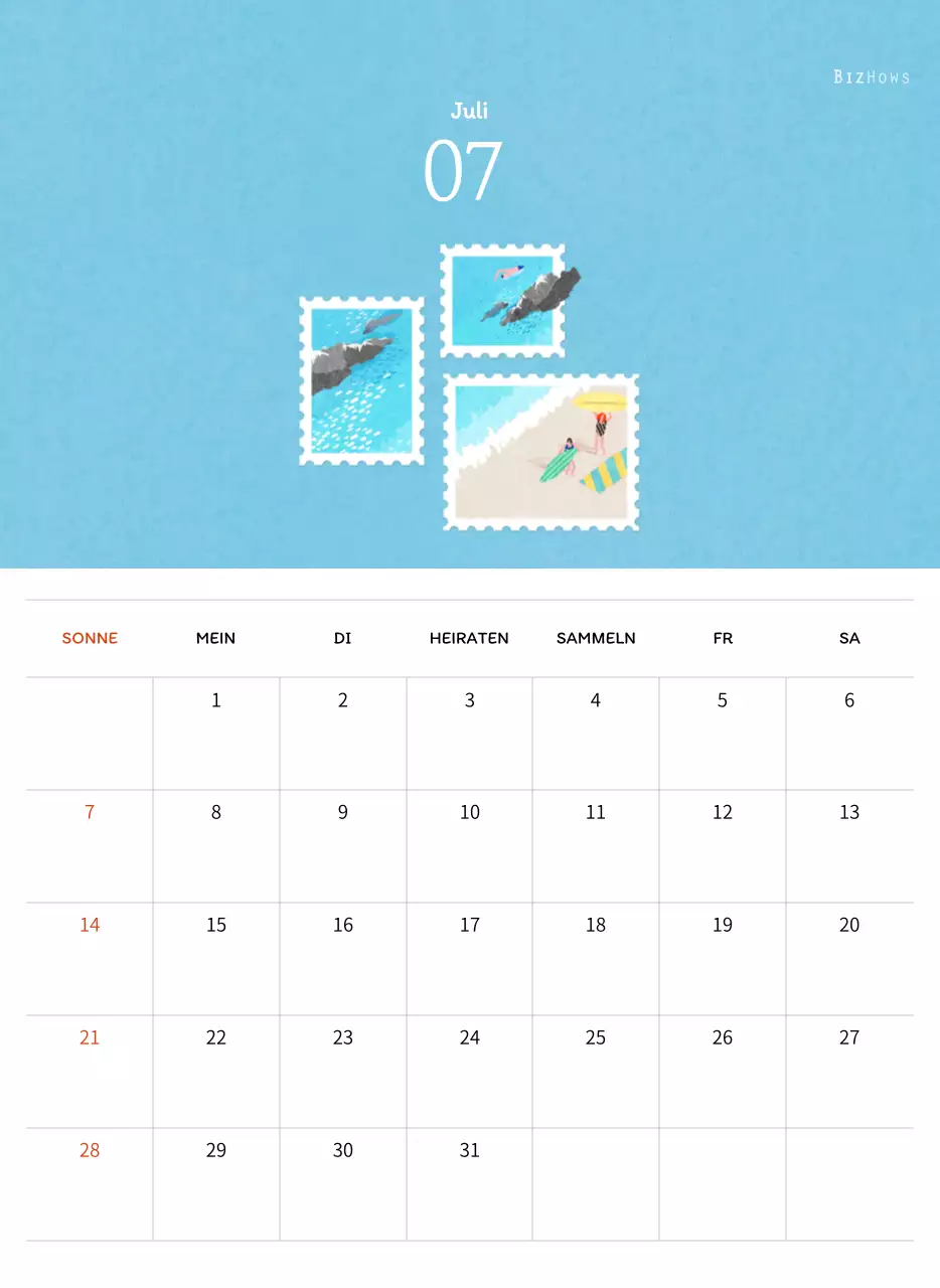 Stempelillustrationen mit einem warmen Konzept