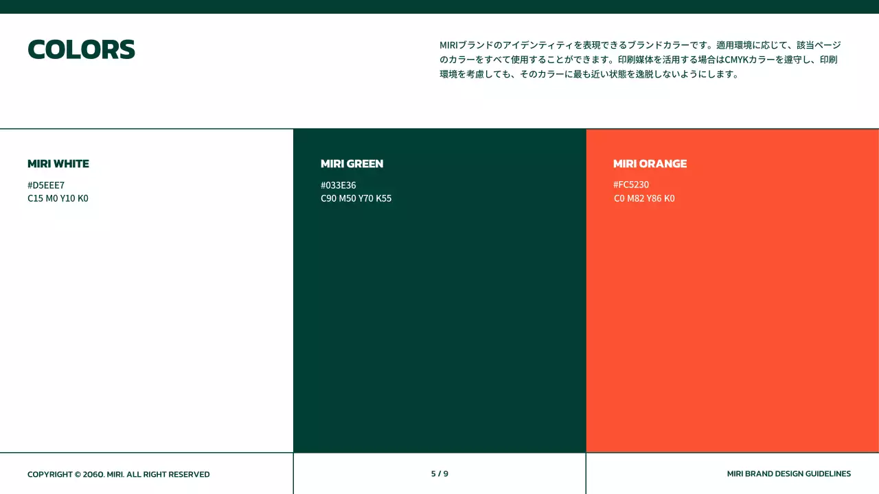 緑 モダン ブランドガイドライン ドキュメント プレゼンテーション