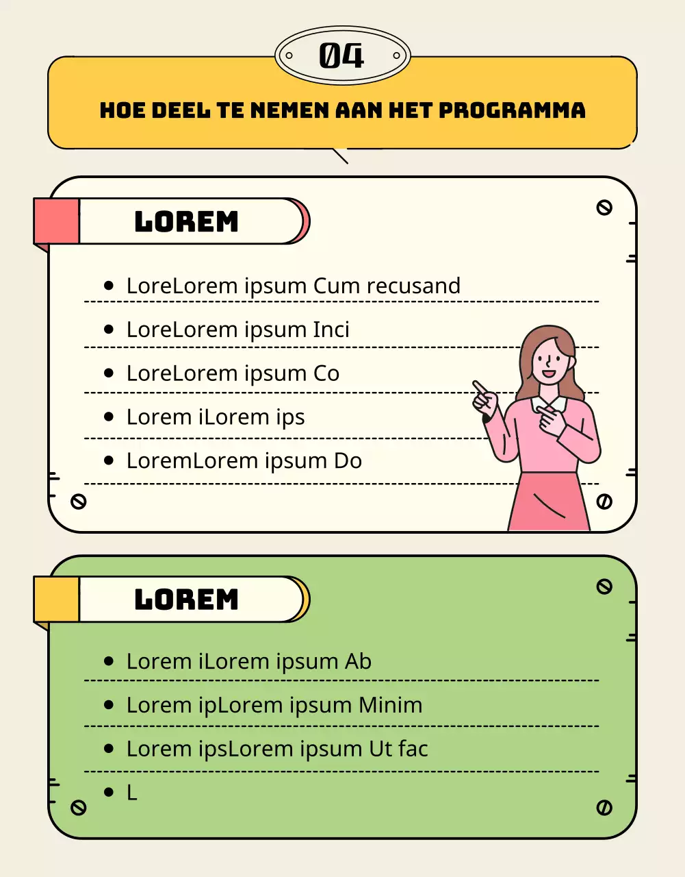 Gele en roze gesplitste lay-out Gids voor deelname aan lokale culturele rondleidingen